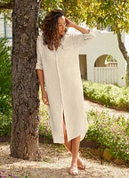 Rory Biscuit Linen Maxi Shirtdress