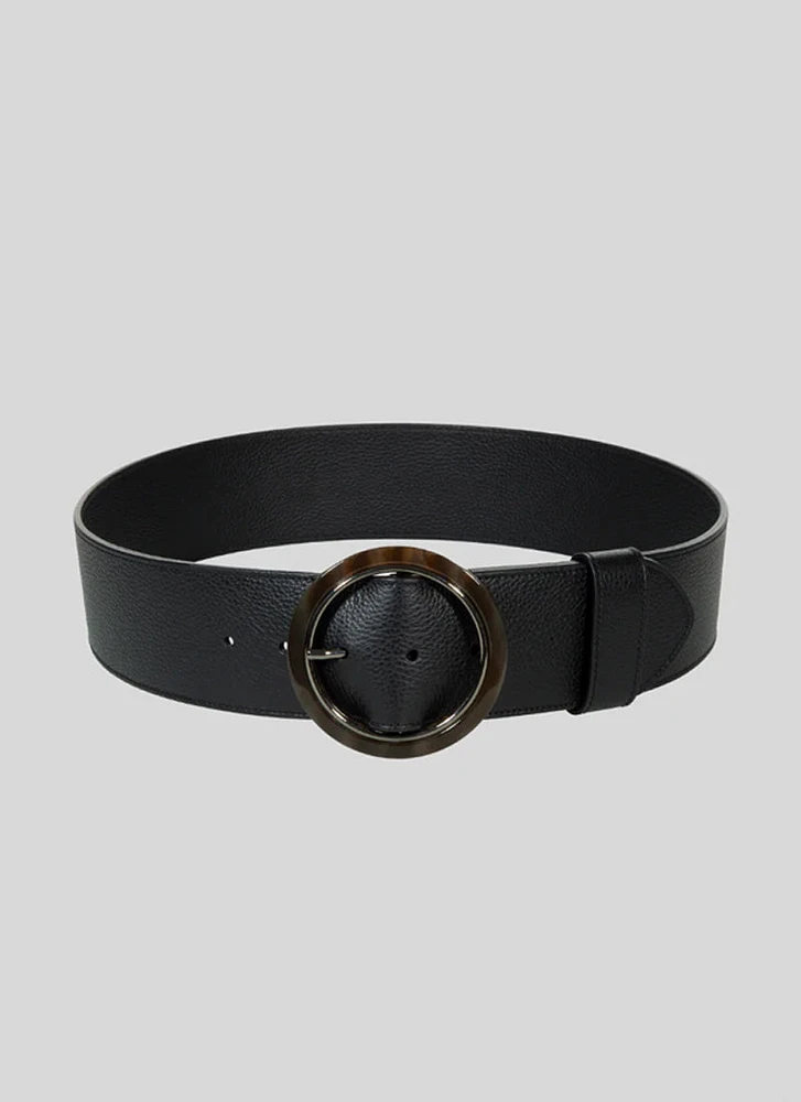 Azalea Circle Buckle Leather Belt