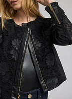 Dalma Vegan Leather Guipure Jacket