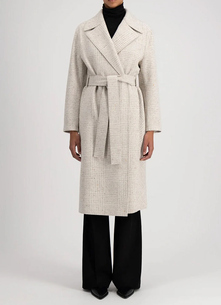 Belted Double-Breasted Wool and Silk-Blend Coat