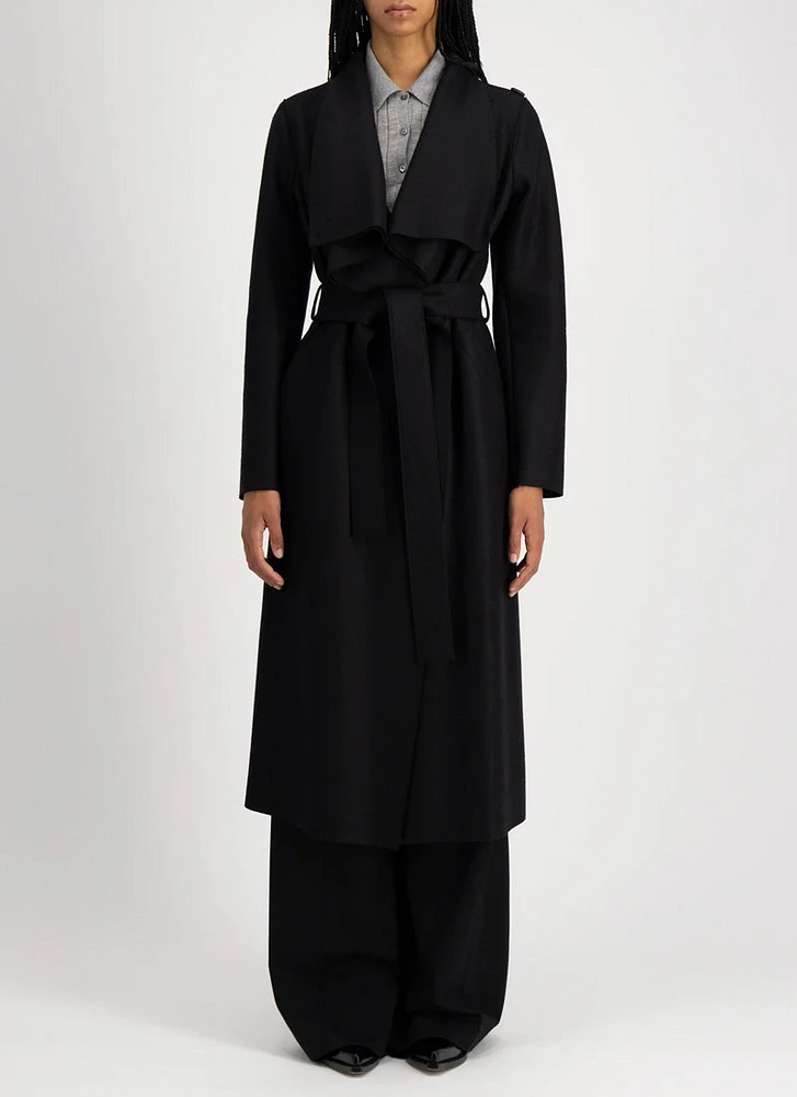 Long Volcano Pressed Wool Coat