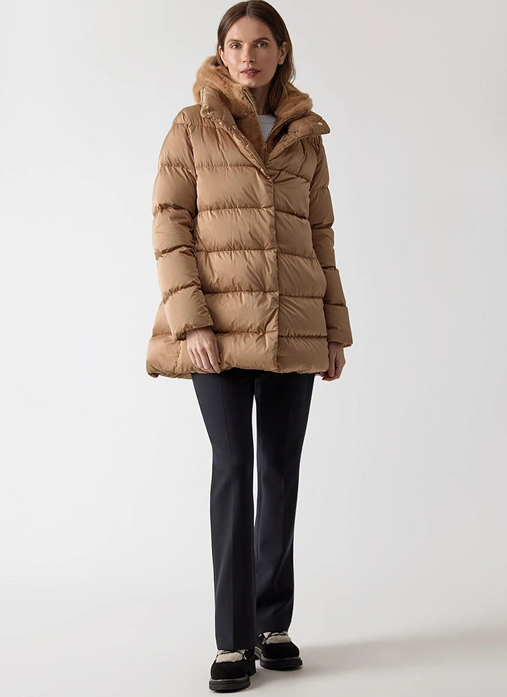 Faux Fur A-Line Puffer