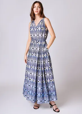 Sleeveless Printed Midi Dress