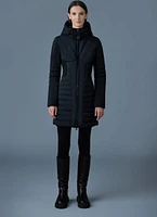 Oksana Quilted Light Trench Down Coat