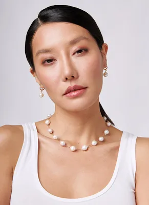 Small White Baroque Pearl Necklace