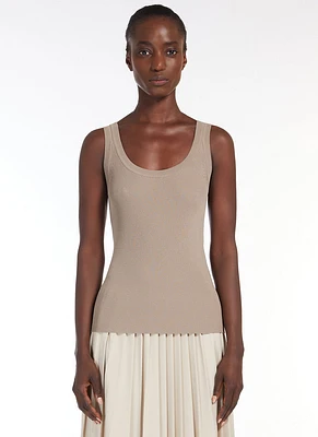 Siro Ribbed Viscose Crepe Tank