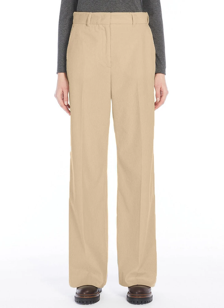 Tania Wide-Leg Velvet Corduroy Trouser