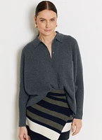 Cashmere Pullover Polo Sweater