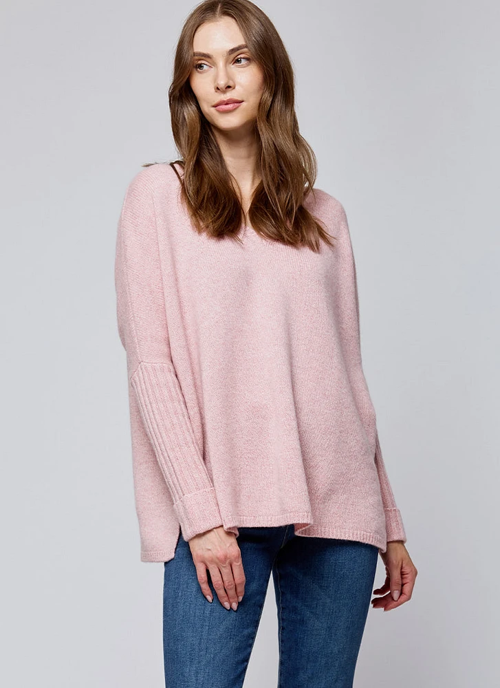 Cashmere Long-Sleeve Poncho Sweater