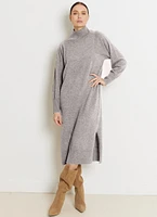 Cashmere Turtleneck Sweater Midi Dress