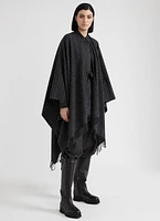 Wool and Cashmere Sequin Jacquard Cape