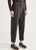 Wool and Cashmere Trouser with Dart Stretch