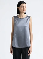 Stretch Satin Silk Shell Top