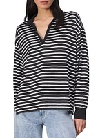 The Knit Stripe Polo Sweater