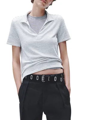 The Knit Stripe Polo T-Shirt