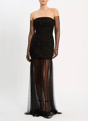 Lilah Sequin Mesh Gown