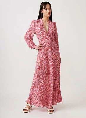 Emory Long Sleeve V-Neck Midi Dress