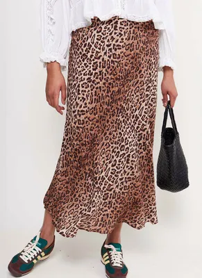 Kelly Leopard Midi Skirt