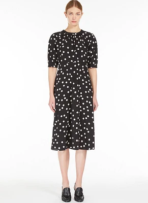 Demetra Printed Crêpe de Chine Midi Dress