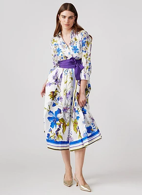 Floral Print Shirt Dress with Belt