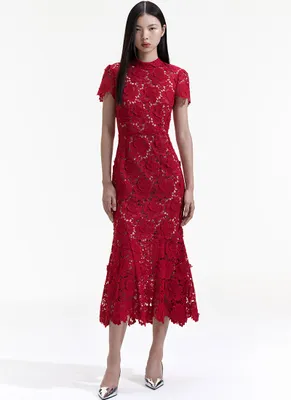 Floral Lace Midi Dress