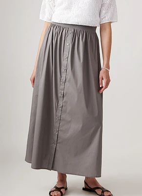 Long Skirt with Knitted Waistband