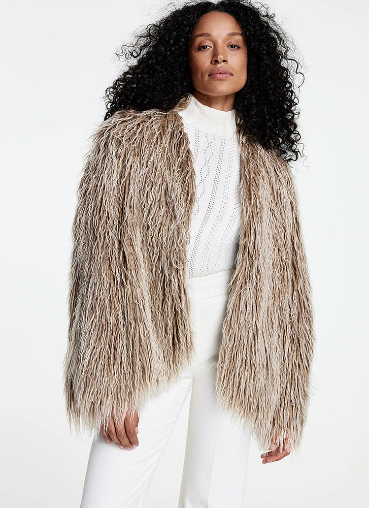 Faux Fur Swing Jacket