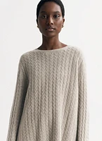 Oversized Cashmere Cable Knit Sweater