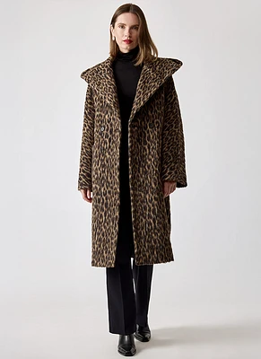 Daisy Leopard Print Hooded Coat