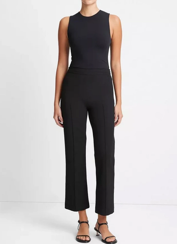 Mid-Rise Pintuck Crop Flare Pant