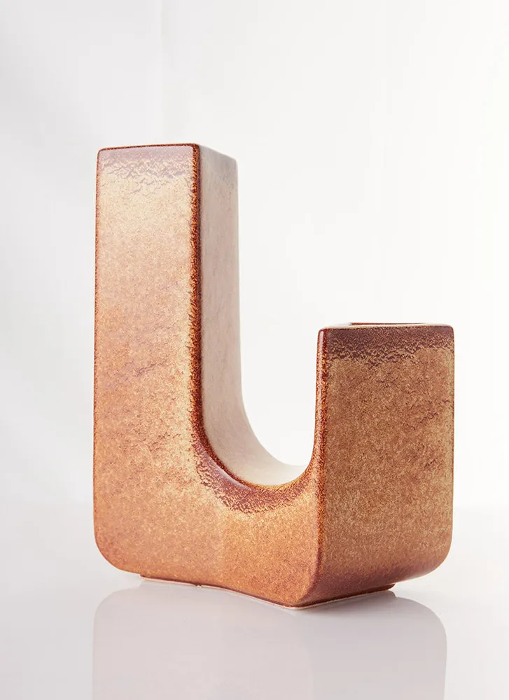 Bertoncello Screziato Sculptural Mid-Mod Double-Chimney Vase, 1960s-80s