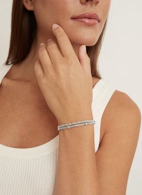 Aquamarine Silver Wrap Bracelet
