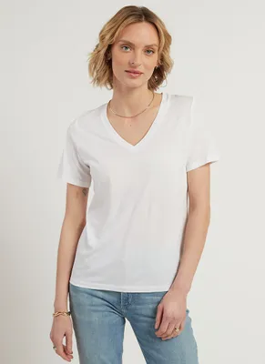 Cotton-Blend V-Neck T-Shirt