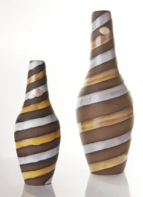 Ingrid Atterberg Pair of 1949 'Spiral' Series Sculptural Earthenware Vases
