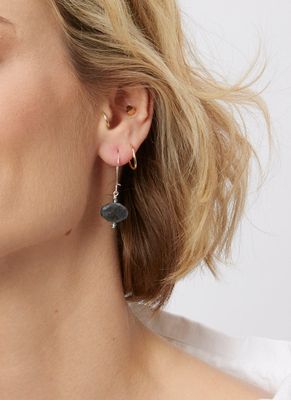 Flat-Faceted Lapis Earrings