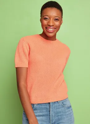 Cashmere Featherweight Short-Sleeve Sweater