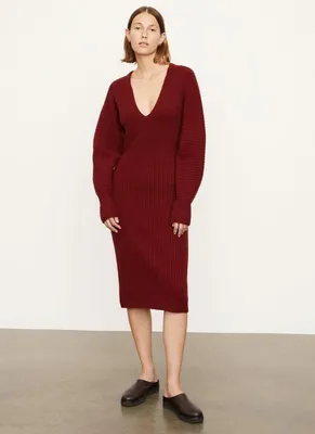 Fitted Dolman Sleeve Sweater Dress