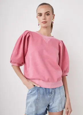 Camy Ruched Short Sleeve Sweater