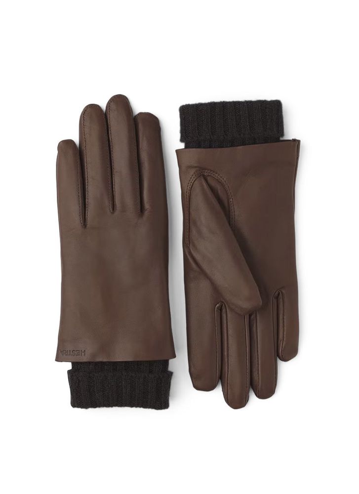 Megan Half Piqué Leather Gloves