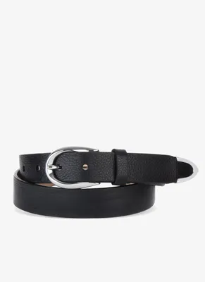 Domini Black Nappa Leather Belt
