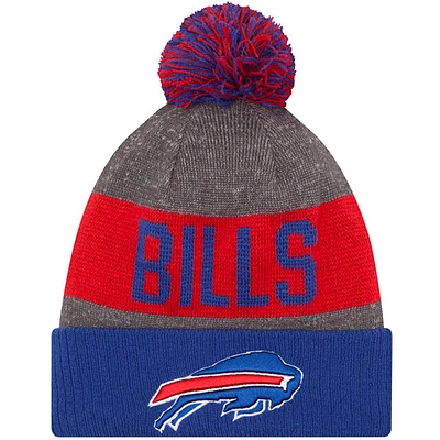 Buffalo Bills New Era NFL Cuffed Pom Knit Beanie Hat Royal Blue// Crown/Visor Team Color Logo ( Sideline