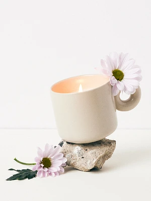 Ecru cup candle – Jasmine & narcissus