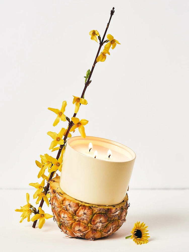 Yellow pot candle – Pineapple & honey