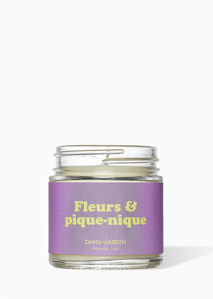 Bougie 1 mèche - FLEURS ET PIQUE-NIQUE