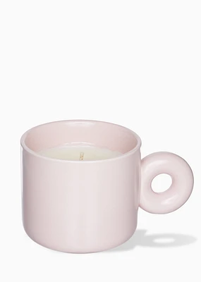 Bougie tasse rose – Pomme & pamplemousse