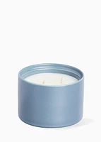 Blue jar candle - SOFT WOOL & WHITE FLOWERS