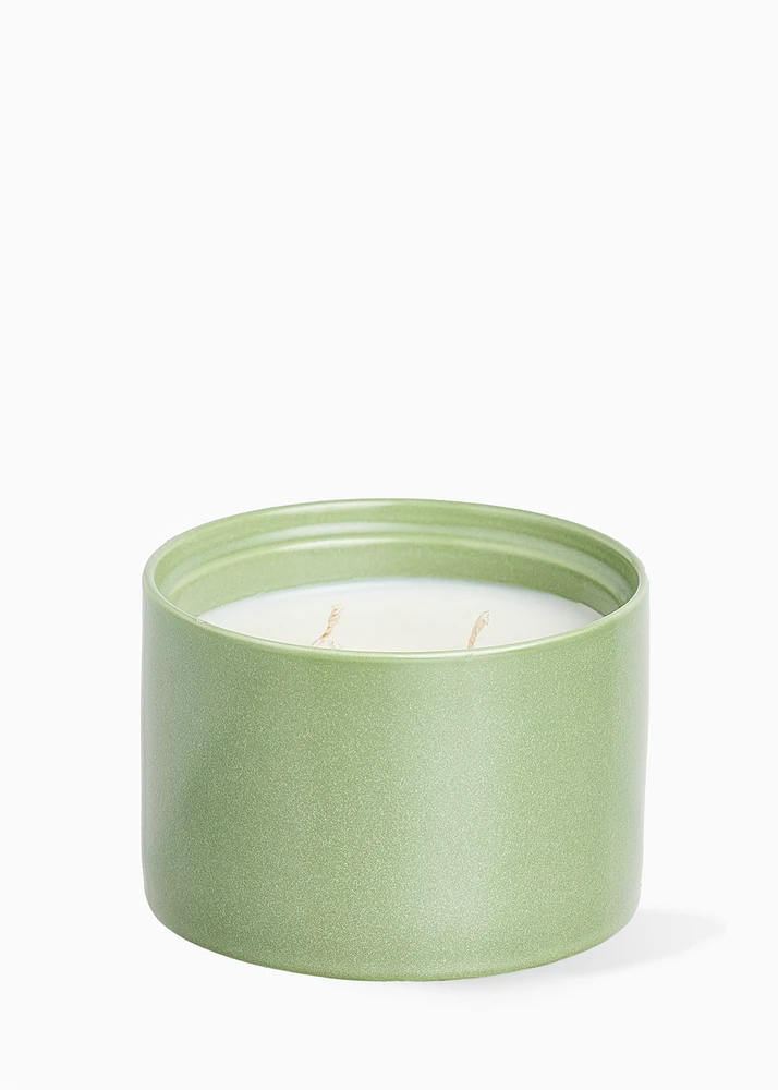 Green pot candle - MUSK & WHITE CEDAR