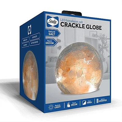 SEALY CRACKLE GLOBE LED HIMALAYAN SALT