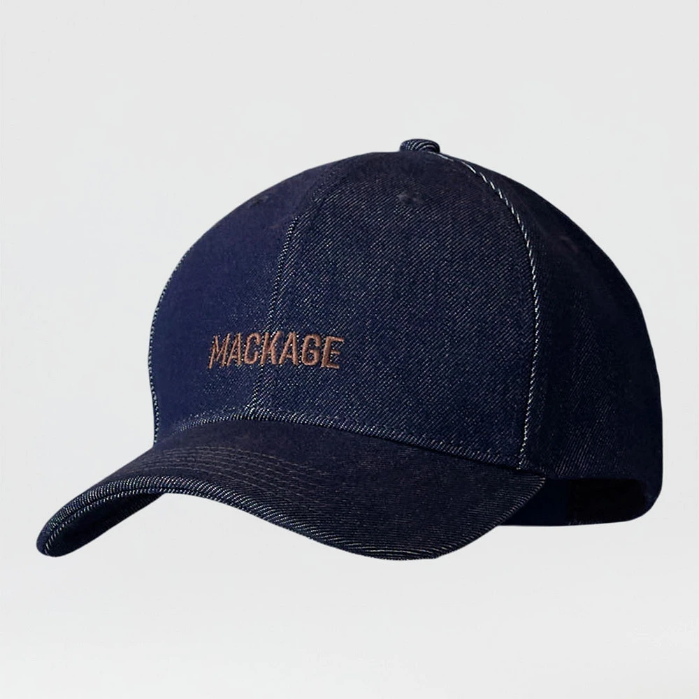 Mackage Anderson-dnm Denim Logo Baseball Cap, Size: O/s