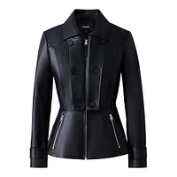 Mackage Barbara Fitted Lamb Leather Jacket Size: